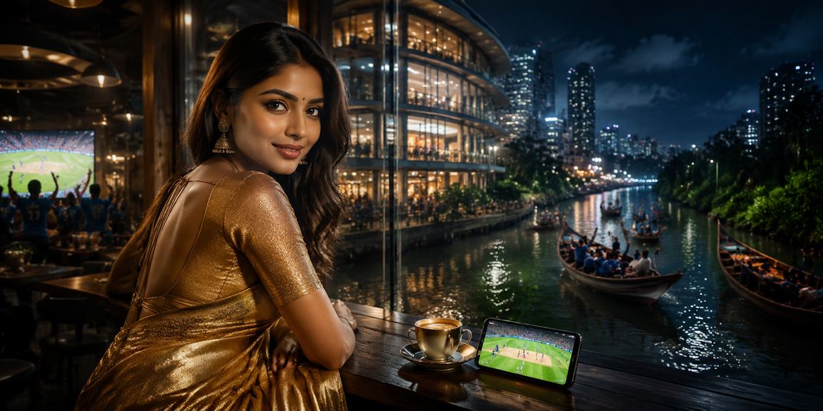 সুন্দরবন পটভূমিতে শাড়ি পরা একজন নারী e777bd জ্যাকপটের উত্তেজনায় মগ্ন